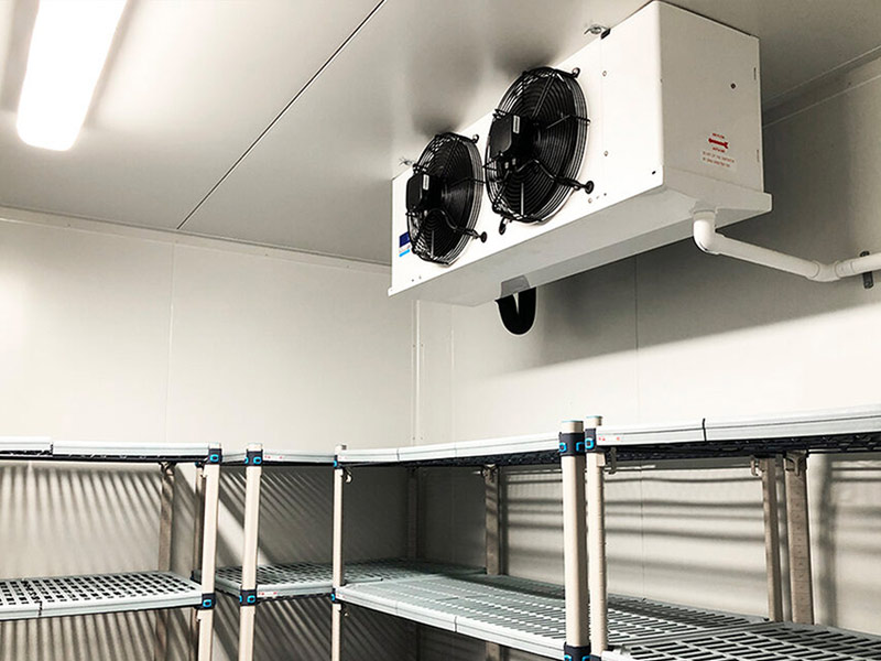 White evaporator in cold room refrigeration Installation in Manchester
